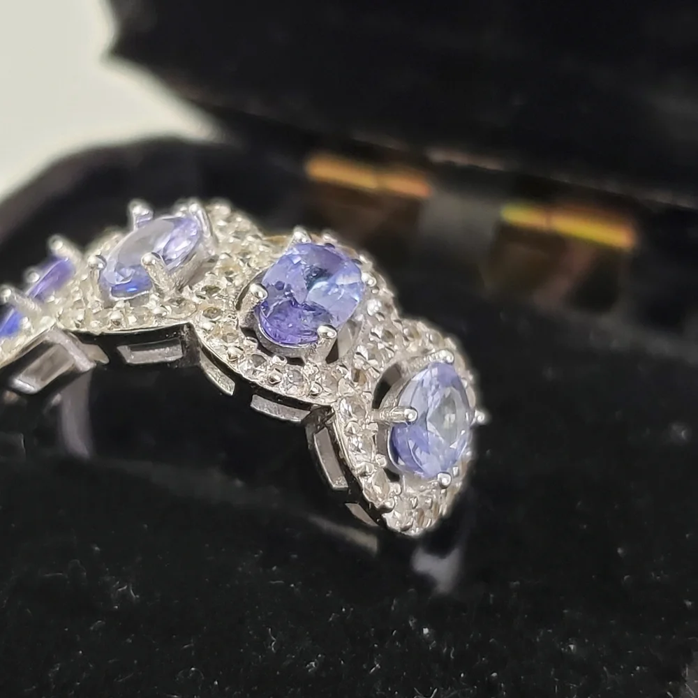 Twilight Symphony Sterling Silver 925 Tanzanite Ring